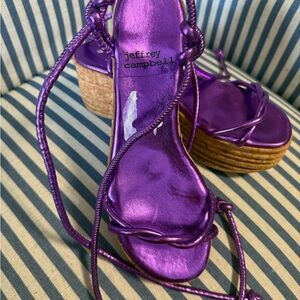 Jeffrey Campbell Metallic Purple Platform Sandals